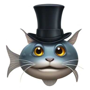Catfish wearing a top hat  sticker