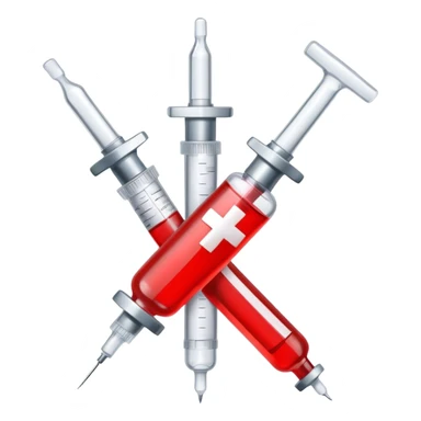 red cross made of two syringes sticker