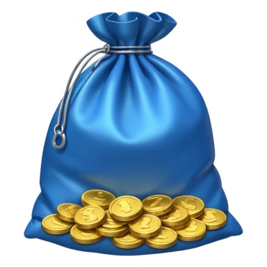 bag of blue coins sticker