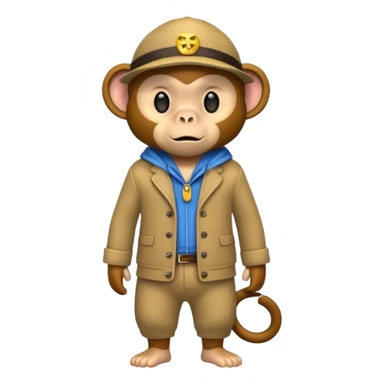 monkey with clothes sticker