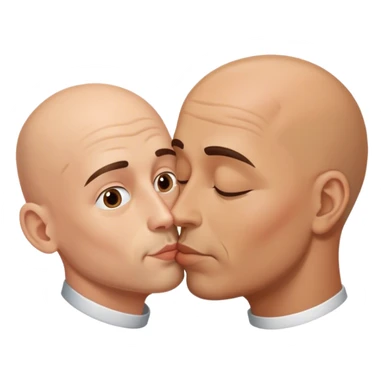 Bald guy kissing a guy that's not bald sticker