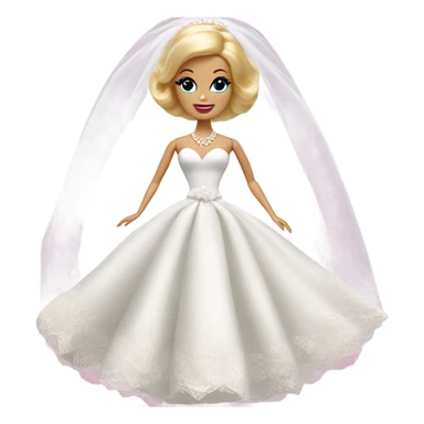 1960's blonde Barbie bride  sticker