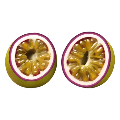 two passion fruit one of them cut sticker