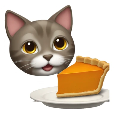 Cat eating pumpkin pie sticker