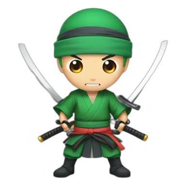 Rononoa zoro with his 3 katanas sticker