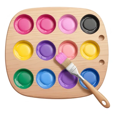 pale pink painting palette sticker