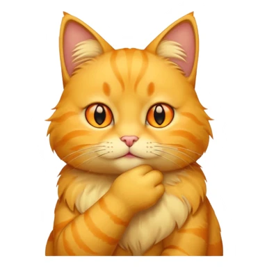 Yellow Cat holding his chin  sticker