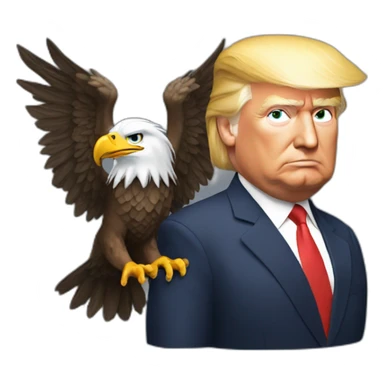 Donald trump with an eagle sticker