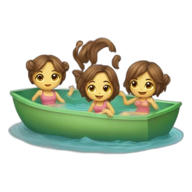 Des filles qui se baigne dans un lac sticker
