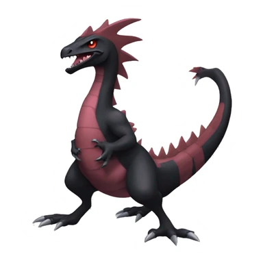 cool edgy black and maroon Dark-type nargacuga Salazzle Nargacuga Salandite Pokémon full body sticker