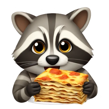 Raccoon eating lasagna  sticker