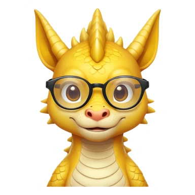 A cute asain yellow dragon, with cool glasses sticker