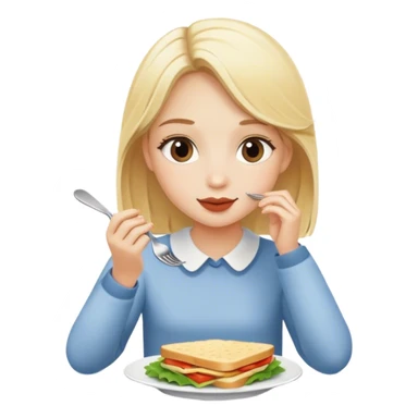 blonde girl having lunch sticker