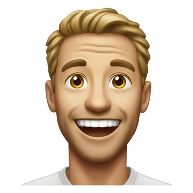 realistic portrait of a man laughing emoji sticker