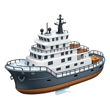 small expedition vessel going through ice sticker