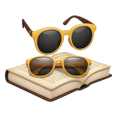 Book + sunglasses aesthetic  sticker