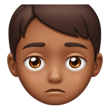 kid with brown clear skin sad hurt sticker