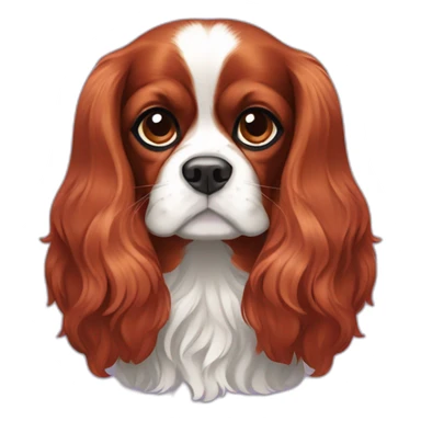 red and purple cavalier king charles spaniel  sticker