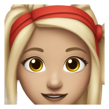 Cheerleader with black white and red uniform with tan skin and ponytail with edges pretty long lashes hourglass shape  sticker