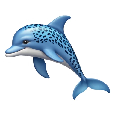 the dolphin emoji, but instead of blue skin it has leopard skin on the whole body (no blue anymore) and only one fin on the back like normal dolphins sticker