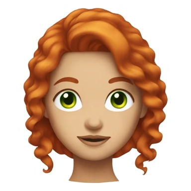 A red-haired girl with green eyes sticker