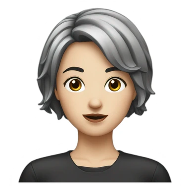 Weird and pretentious European girl with black mid short hair sticker
