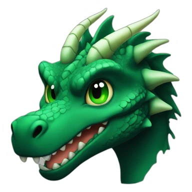 dragon-black-green eyes sticker