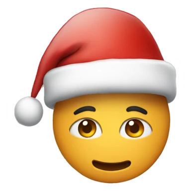 emoji with a christmas hat on sticker
