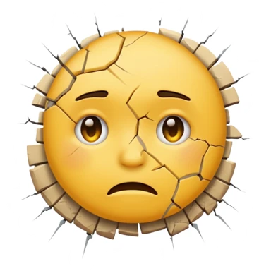 Грустный смайлик бьётся о стену sticker