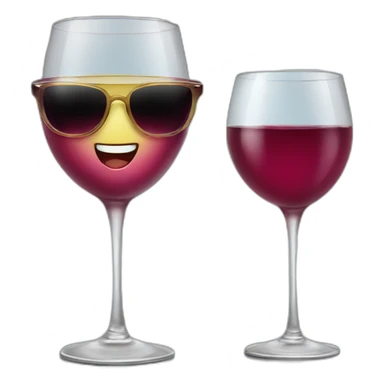 Wine glass with smiling face and sunglasses  sticker