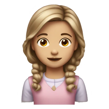 A little 5 year old white brown haired girl sticker