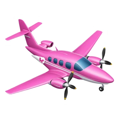 simple tiny pink turboprop aircraft sticker
