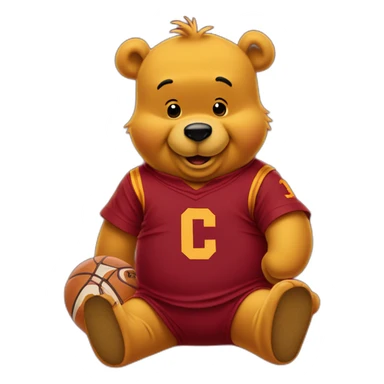 Winnie-the-Pooh wearing red cleveland cavaliers jerssey sticker