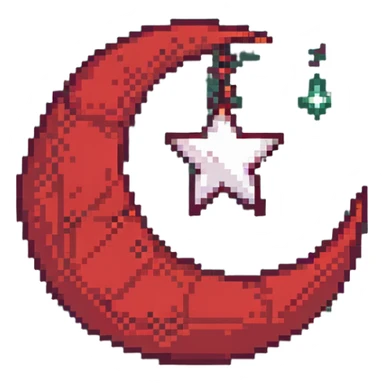 red flag with crescent moon and star sticker