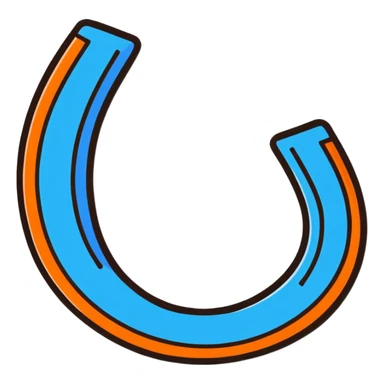 blue horseshoe magnet with magnetic field sticker