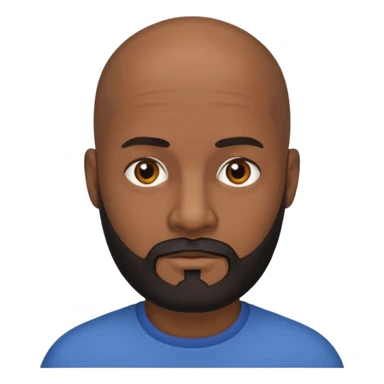 Dark Medium skin bald man with medium black beard sticker