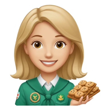 white girl scout selling cookie at Wendy’s big sticker