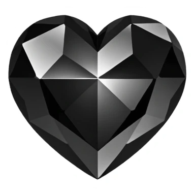 black crystal heart sticker