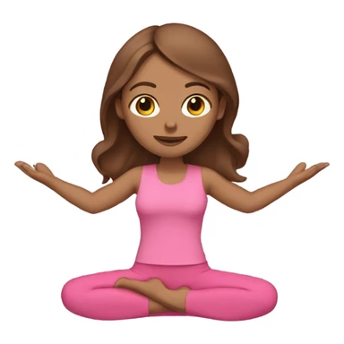 Women with brown hair yoga pink clothes  sticker