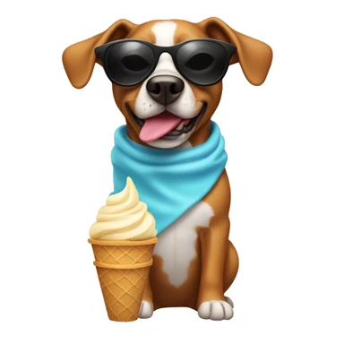Dog wearing sunglasses and eating ice cream  sticker
