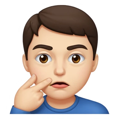 Raising one eyebrow while biting cheeks sticker