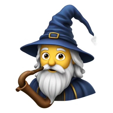 Wizard smoking a pipe sticker