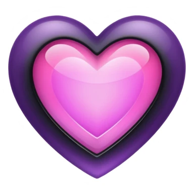 A purple and pink gem heart with black center sticker