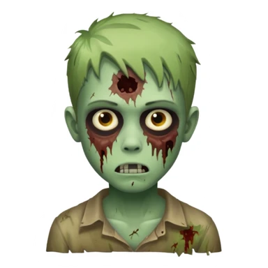 quero um emoji de um menino com pele de zumbi  sticker