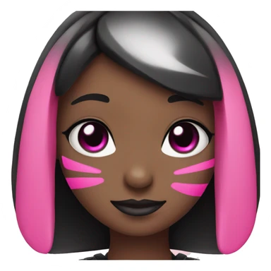 Pink and black cyber bunny sticker