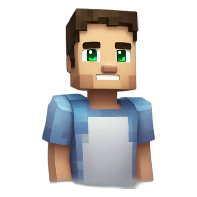 Minecraft Steve with cute eyes open mouth and a shirt named Skript sticker