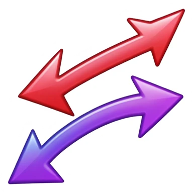 color gradient between red and purple glitter arrow right sticker