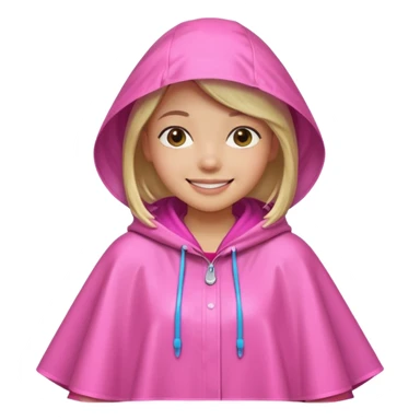 girl with pink rain poncho sticker