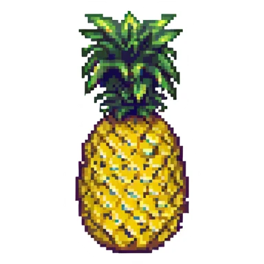a pineapple with a sigma face, pixel art style sticker