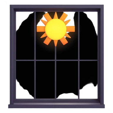 a large window with bright sunlight shining in sticker